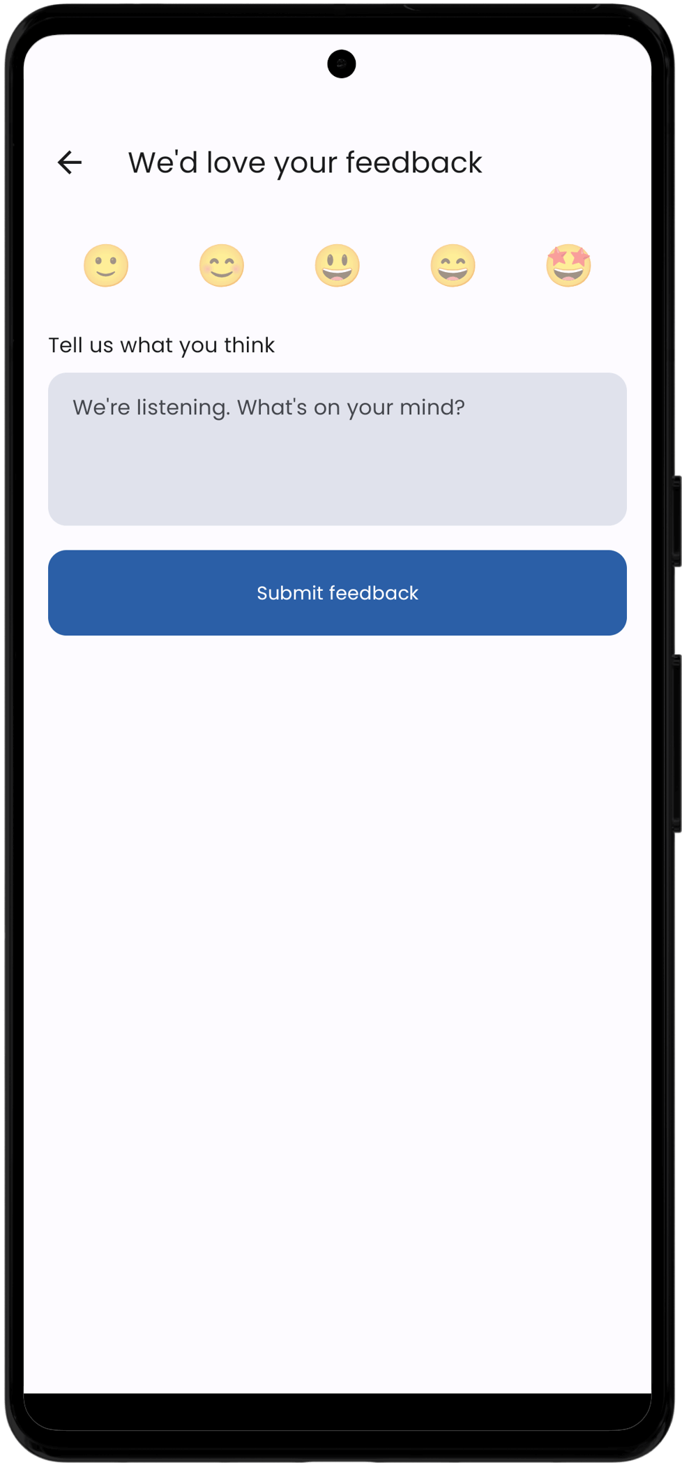 TrackExpense app feedback screenshot